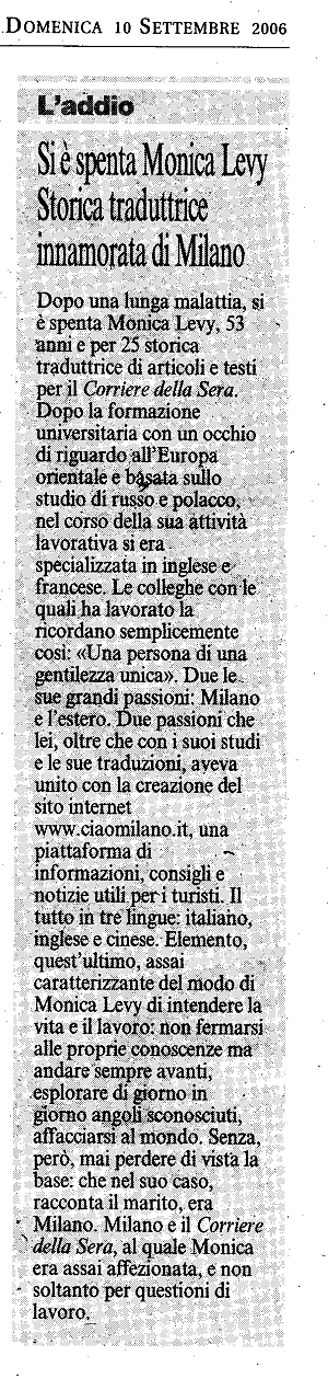 Corriere della Sera / Monica Levy